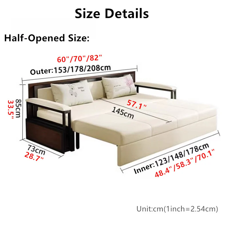 Multifunction Sofa Bed With Foldable Work Desk and Underneath Storage - Image 9