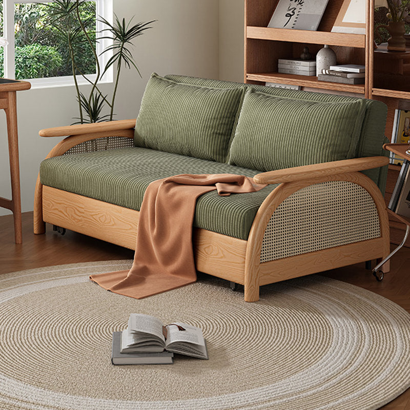 Multifunctional Corduroy Fabric Sofa Bed With Underneath Storage - Image 3