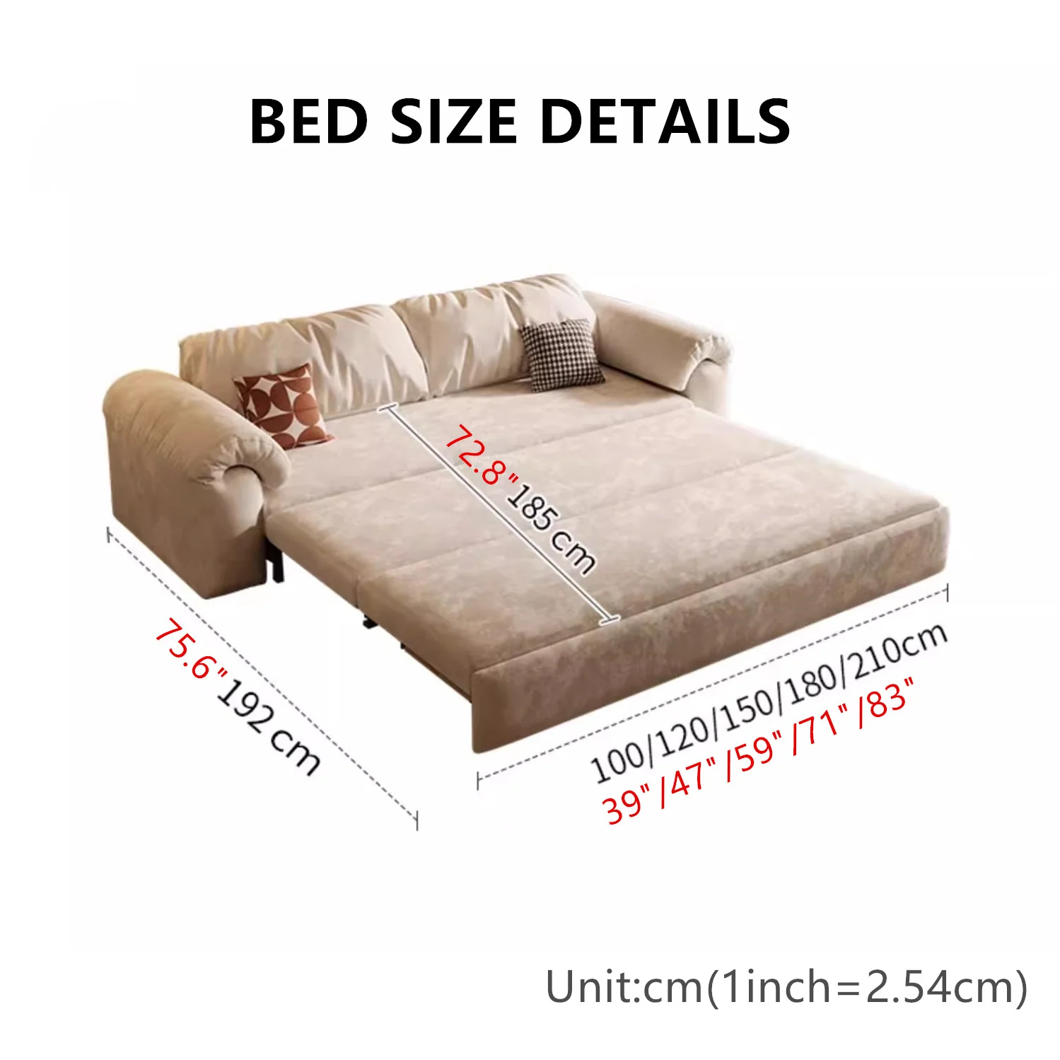 Multifunctional Matte Fabric Sleeper Sofa Bed with Underneath Storage - Image 14