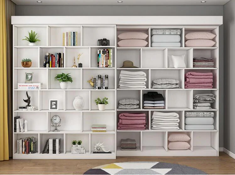 Murphy Bed with Bookshelf and Wardrobe and Foldable Desk - Image 10