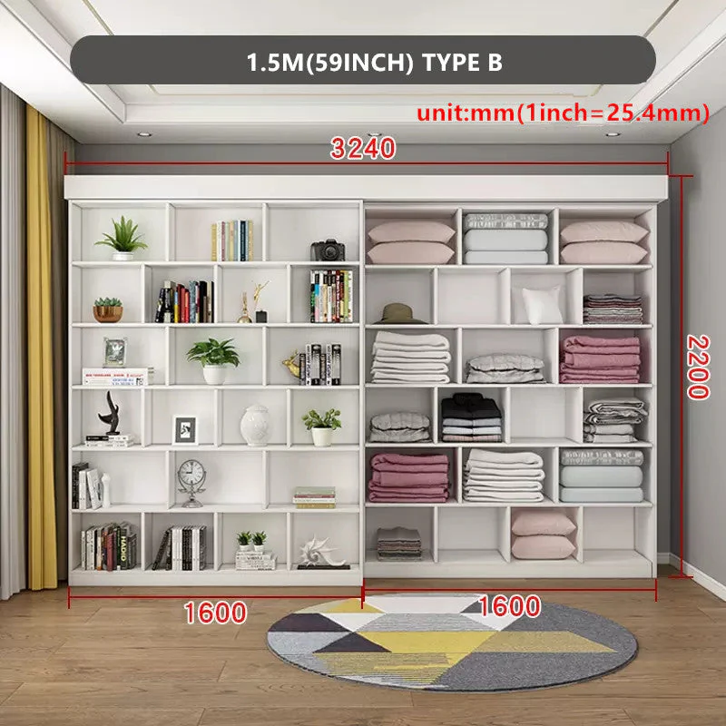Murphy Bed with Bookshelf and Wardrobe and Foldable Desk - Image 15