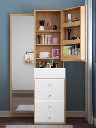 Nordic Dressing Table with Full Body Mirror And Drawers - Image 5
