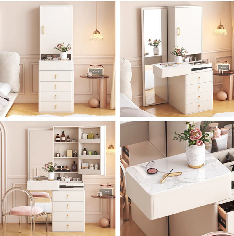 Nordic Dressing Table with Full Body Mirror And Drawers - Image 7