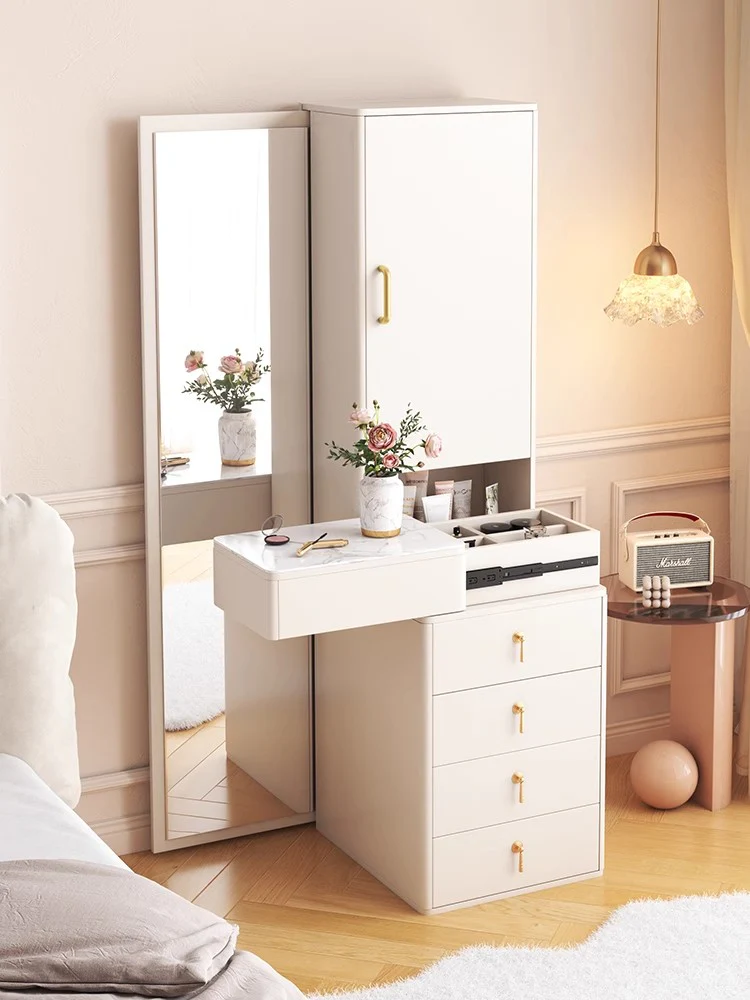 Nordic Dressing Table with Full Body Mirror And Drawers - Image 9