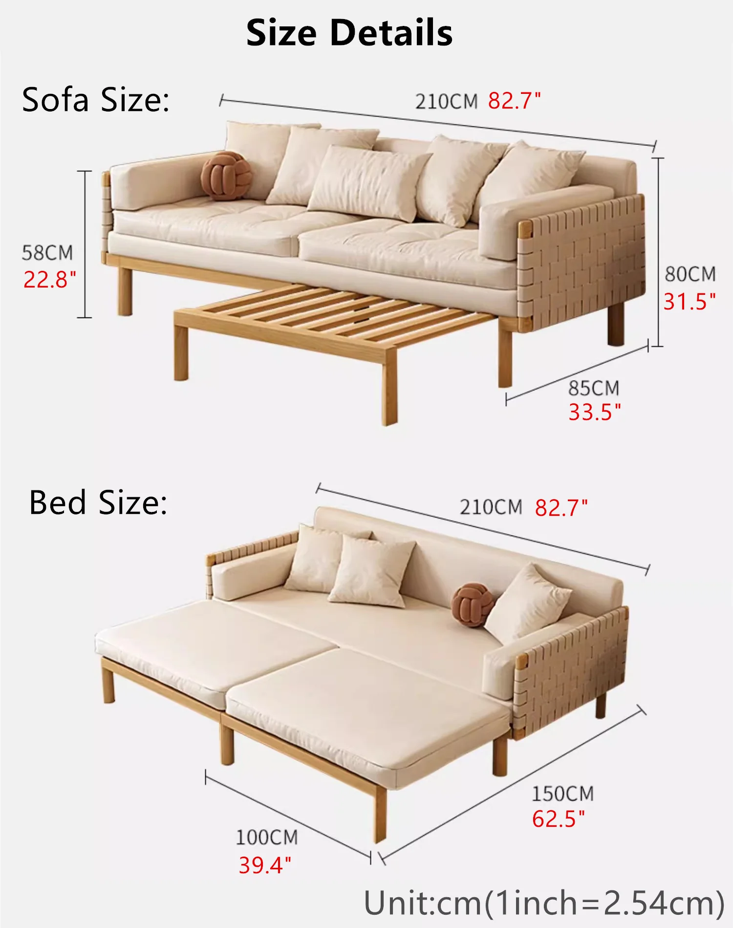 Nordic Light Luxury Sofa Bed - Image 13