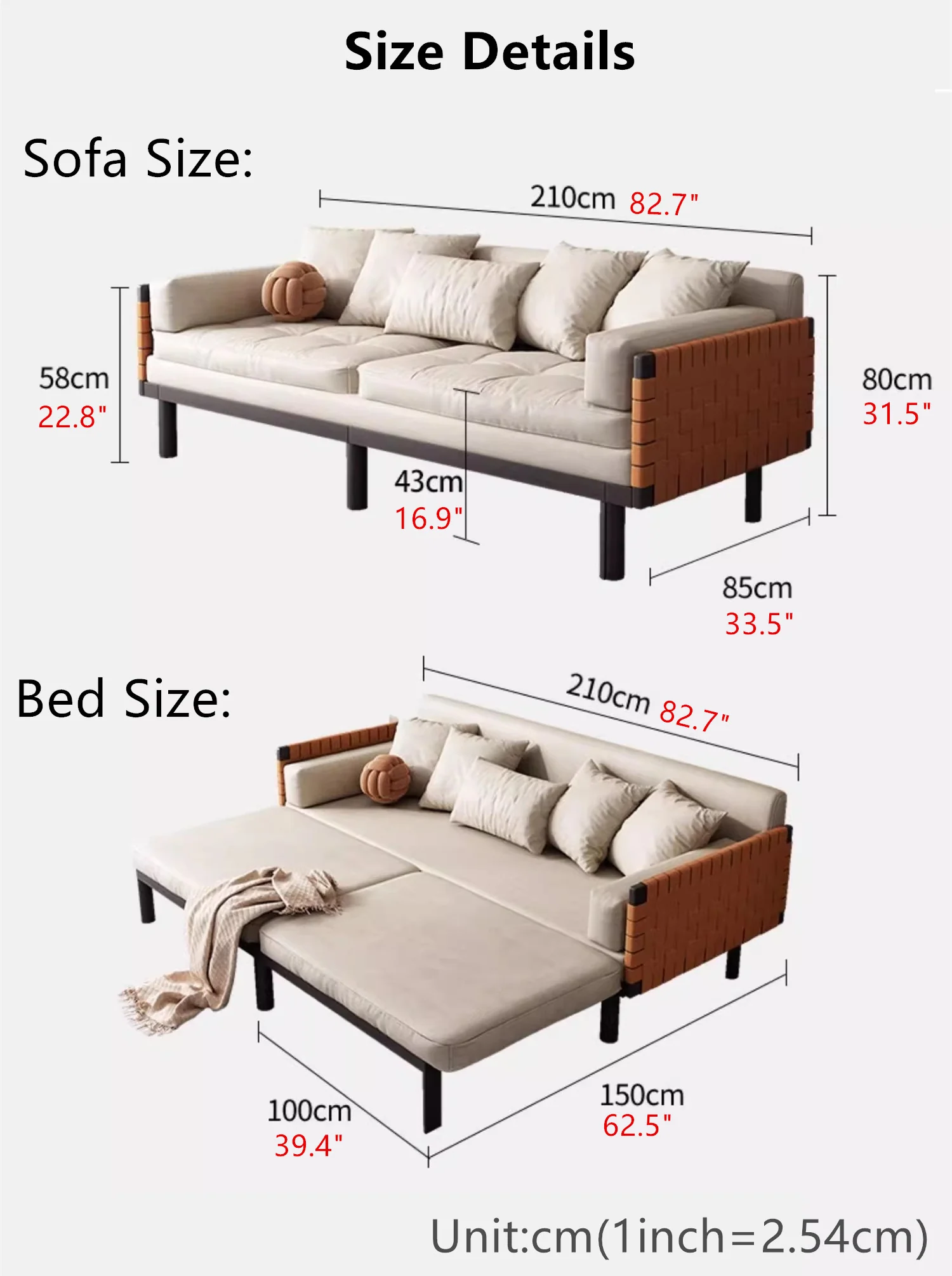 Nordic Light Luxury Sofa Bed - Image 6