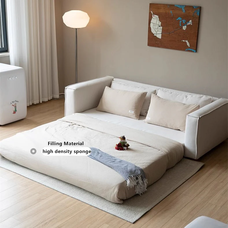 Nordic Minimalism Chenille Fabric Floor Sofa Bed - Image 11