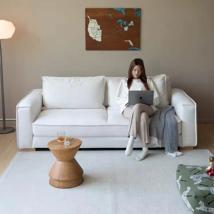 Nordic Minimalism Chenille Fabric Floor Sofa Bed - Image 13