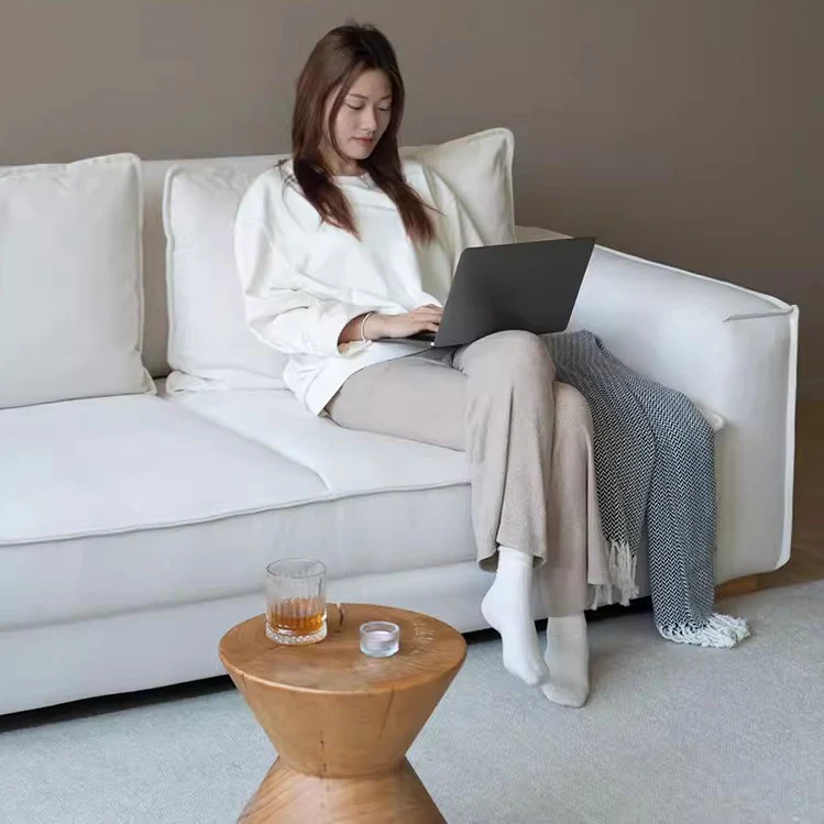 Nordic Minimalism Chenille Fabric Floor Sofa Bed - Image 3