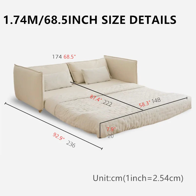 Nordic Minimalism Floor Sleeper Sofa Bed - Image 12