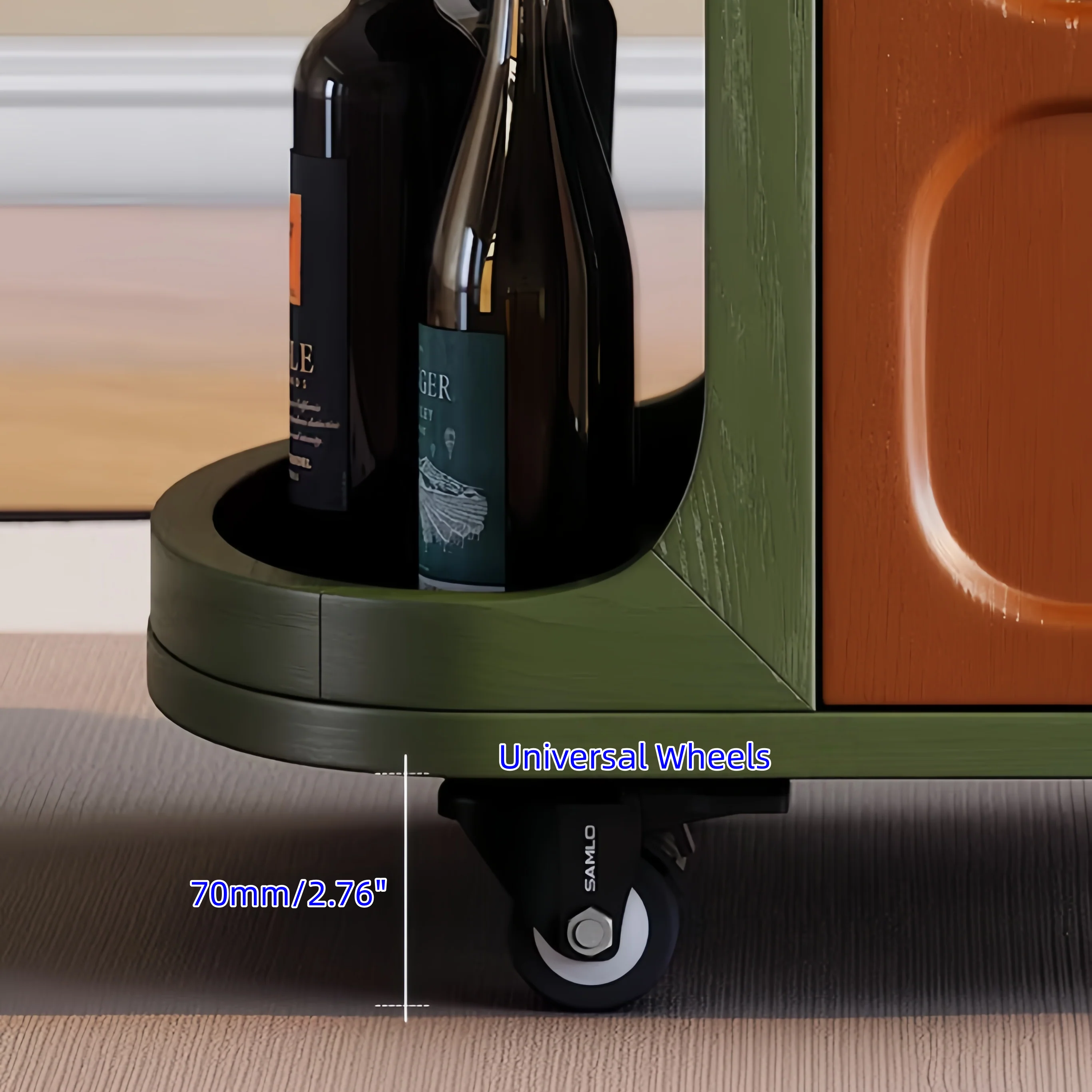 Nordic Retro Liftable End Table with Storage and Universal Wheels - Image 8