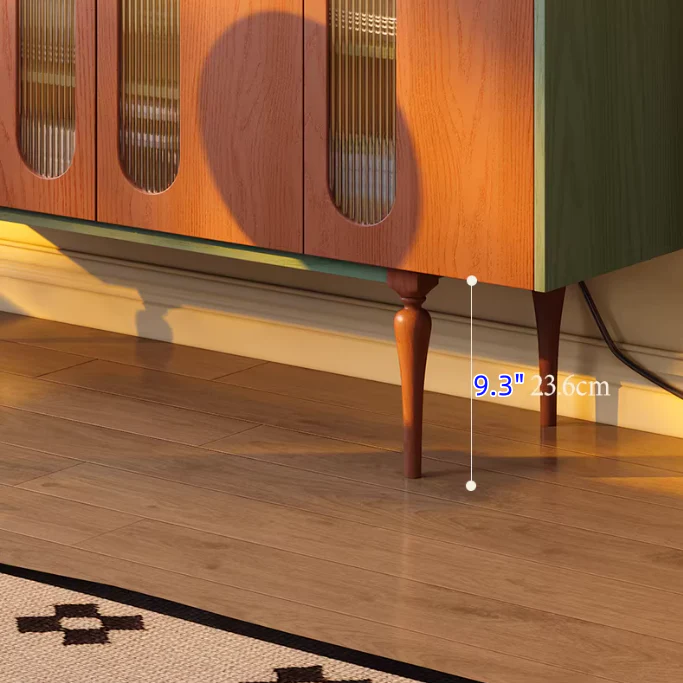Nordic Retro Solid Wood Sideboard Cabinet with DIY Pegboard - Image 10