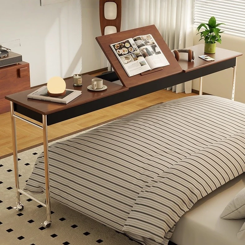 Over Bed Table with Tiltable Tabletop & Universal Wheels - Image 2