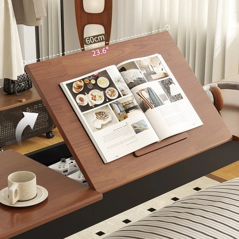 Over Bed Table with Tiltable Tabletop & Universal Wheels - Image 6