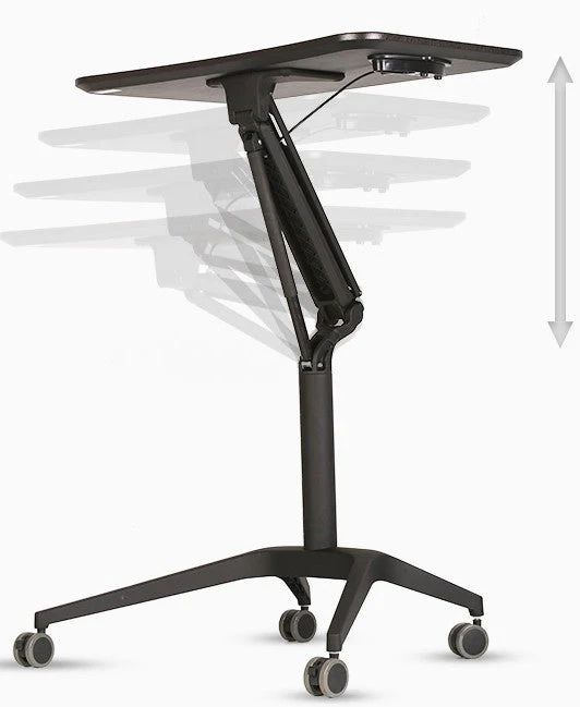 Pneumatic single leg sit to stand desk height adjustable workstation - Image 2