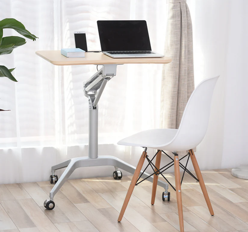 Pneumatic single leg sit to stand desk height adjustable workstation - Image 9