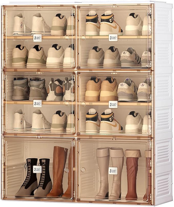 Portable Shoe Rack Organizer with Magnetic Clear Door for Closet Entryway - Image 10