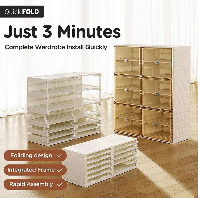 Portable Shoe Rack Organizer with Magnetic Clear Door for Closet Entryway - Image 4