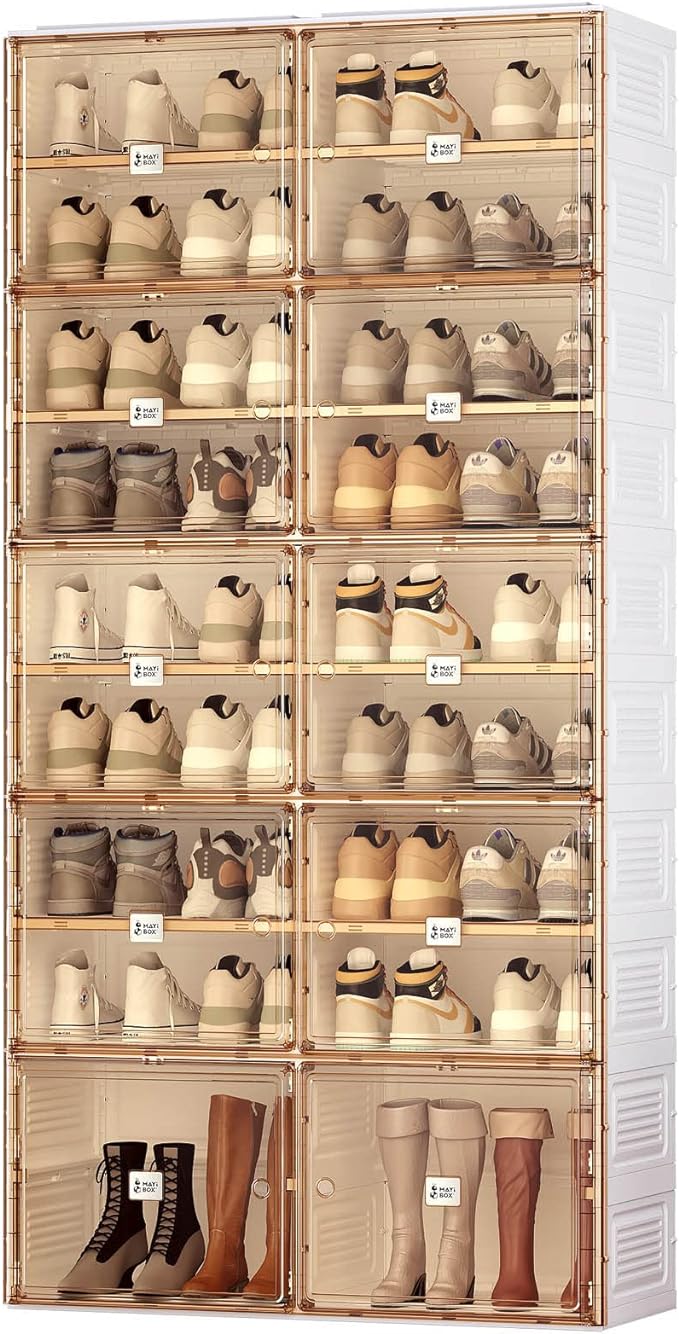Portable Shoe Rack Organizer with Magnetic Clear Door for Closet Entryway - Image 6