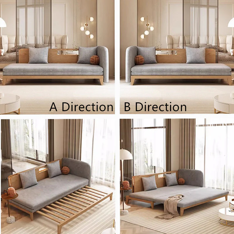 Pull Out Sofa Bed with Backrest and Single Armrest - Image 11