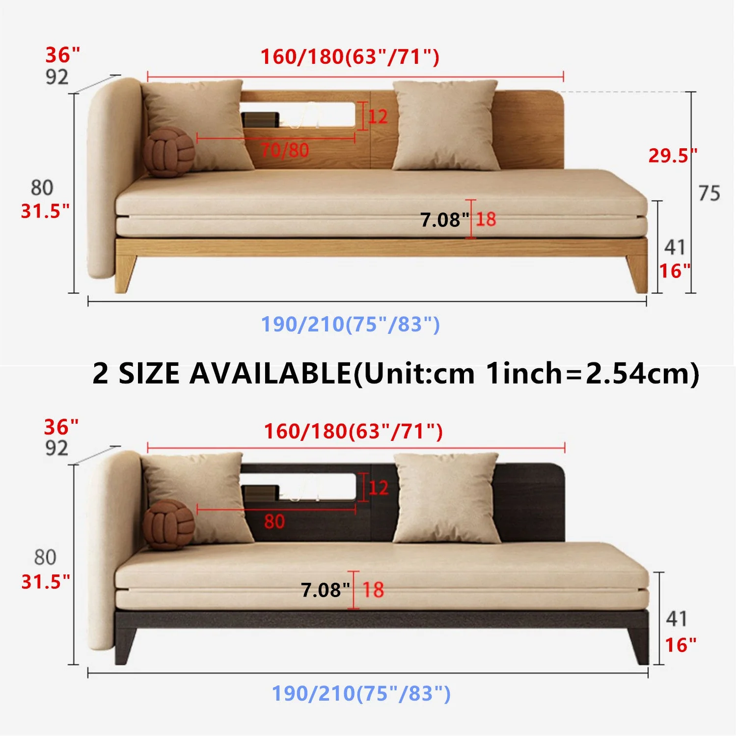 Pull Out Sofa Bed with Backrest and Single Armrest - Image 14