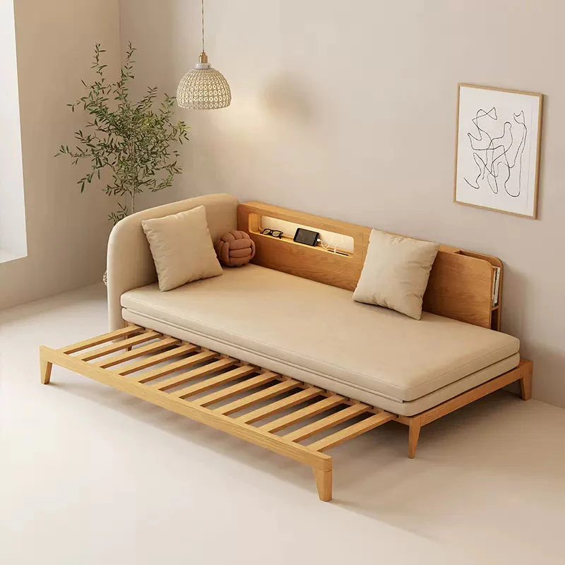 Pull Out Sofa Bed with Backrest and Single Armrest - Image 3