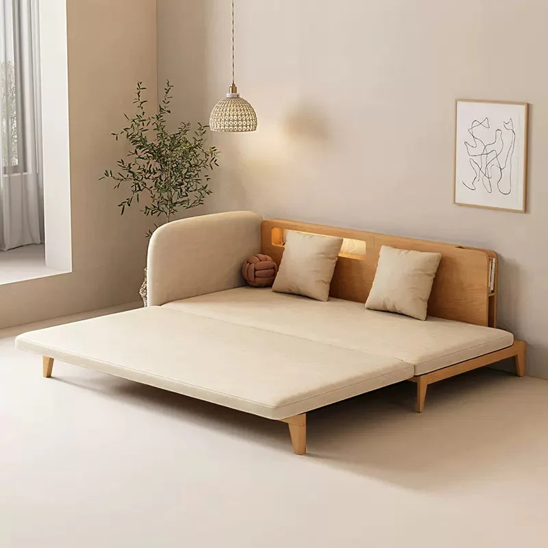 Pull Out Sofa Bed with Backrest and Single Armrest - Image 4