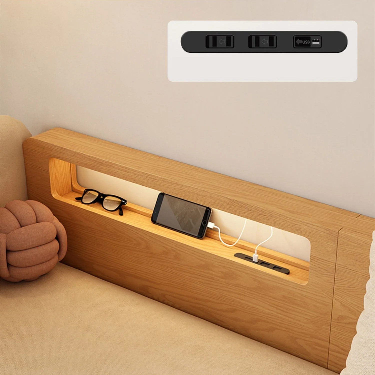 Pull Out Sofa Bed with Backrest and Single Armrest - Image 6