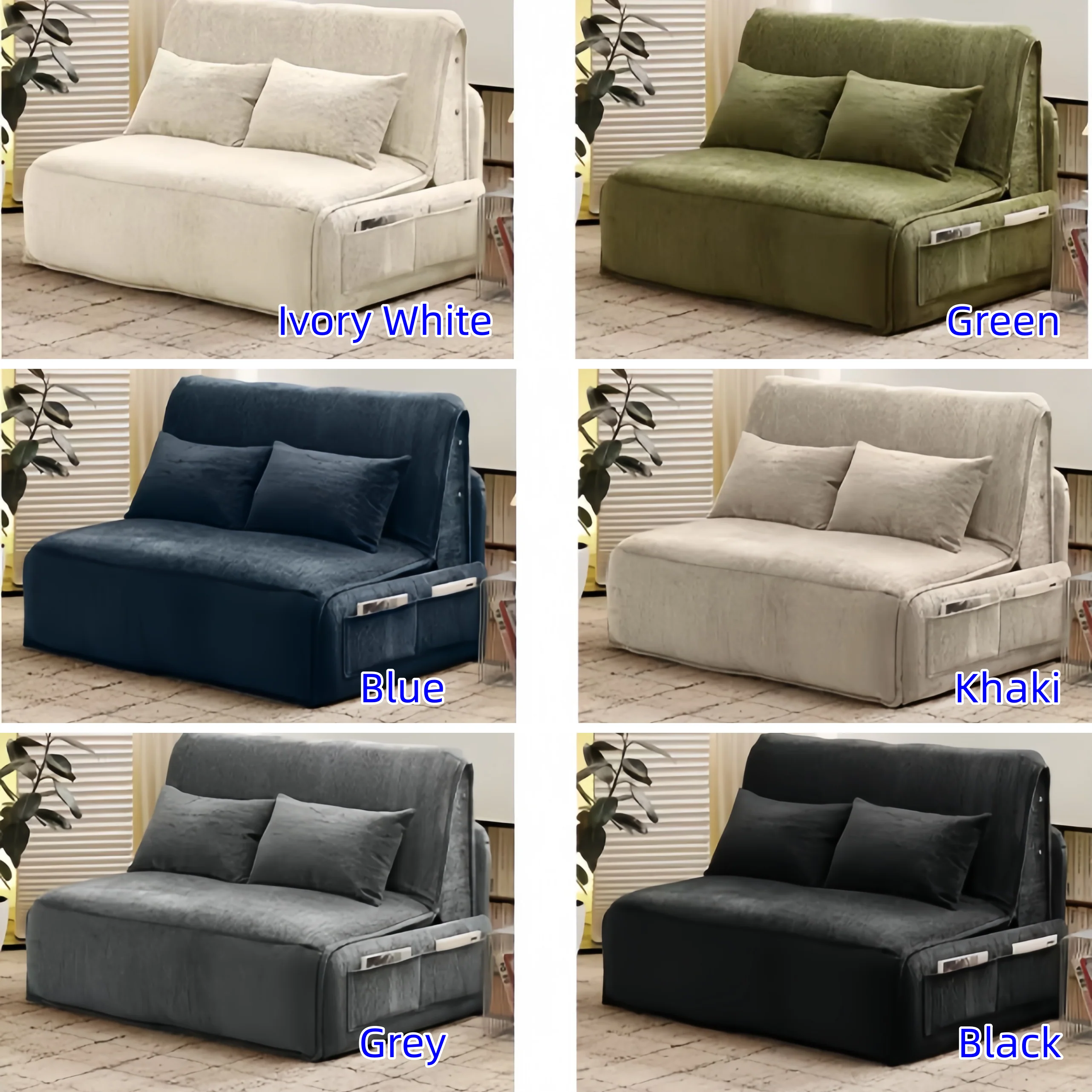 Remote Controlled Electric Chenille Fabric Sofa Bed - Image 12