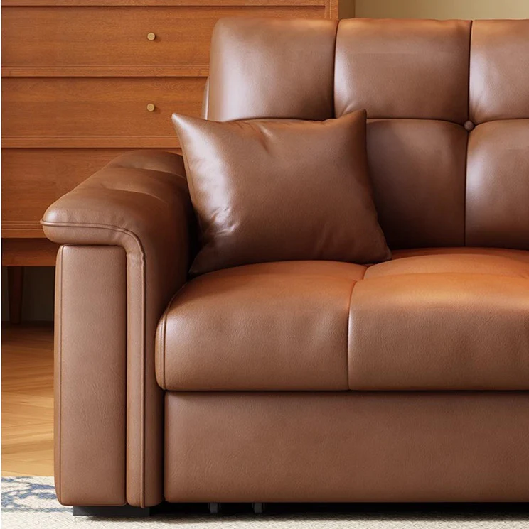 Retro Leathaire Fabric Pull Out Sofa Bed with Underneath Storage - Image 6