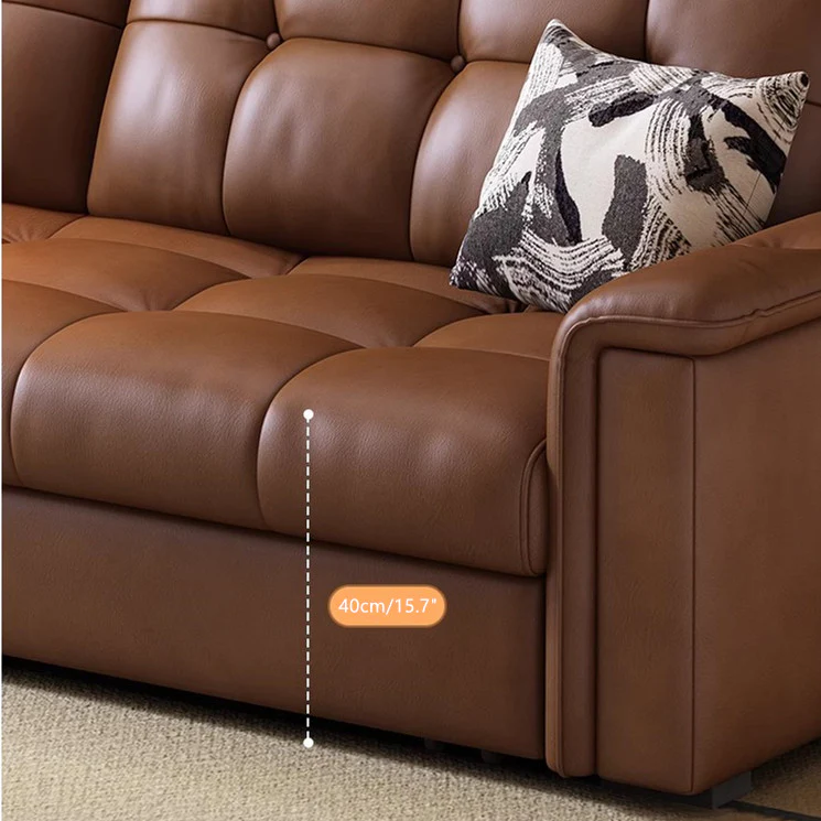 Retro Leathaire Fabric Pull Out Sofa Bed with Underneath Storage - Image 7