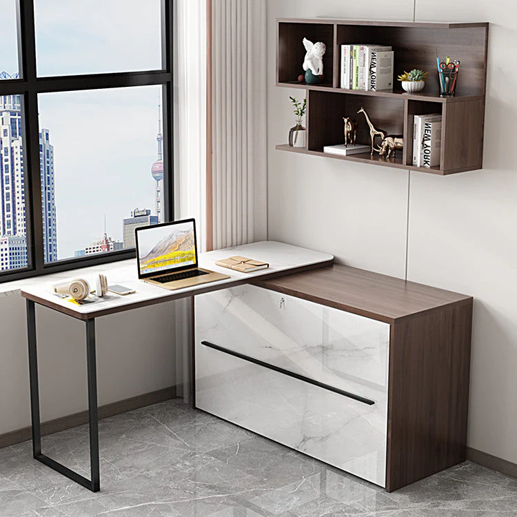 Rotating Corner Computer Desk with Folding Bed - Image 4