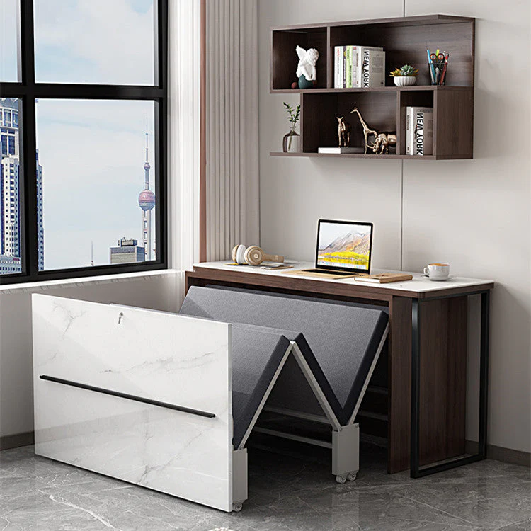 Rotating Corner Computer Desk with Folding Bed - Image 5