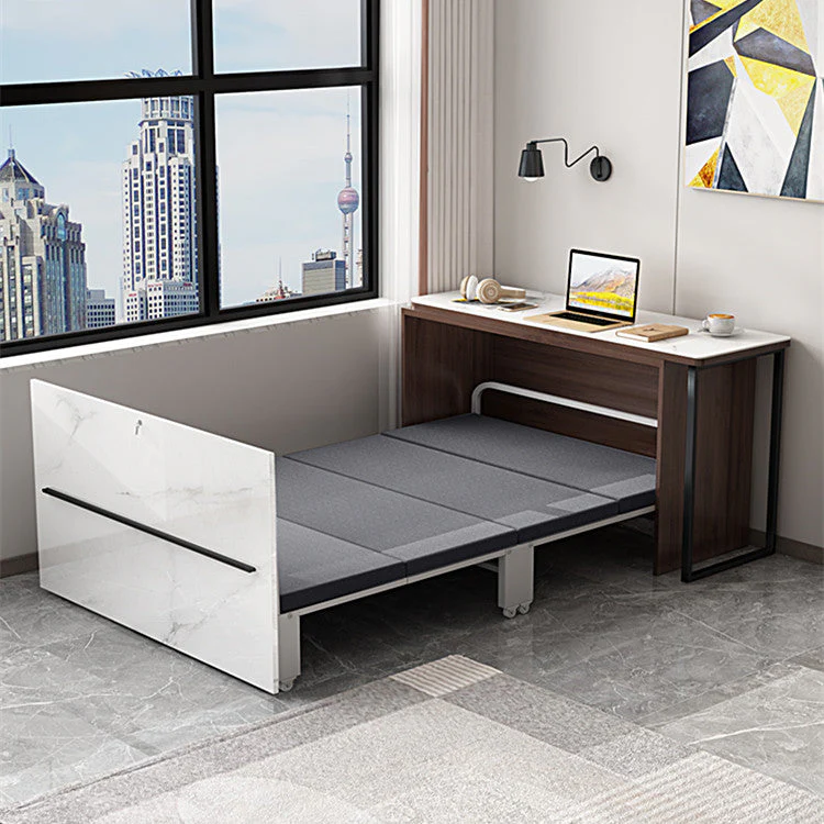 Rotating Corner Computer Desk with Folding Bed - Image 6