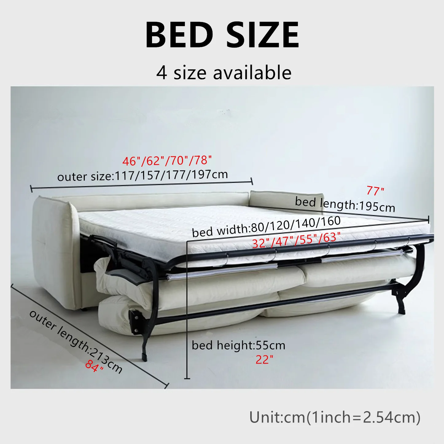 Sleeper Sofa Bed with Mattress JKS2205-3 - Image 16