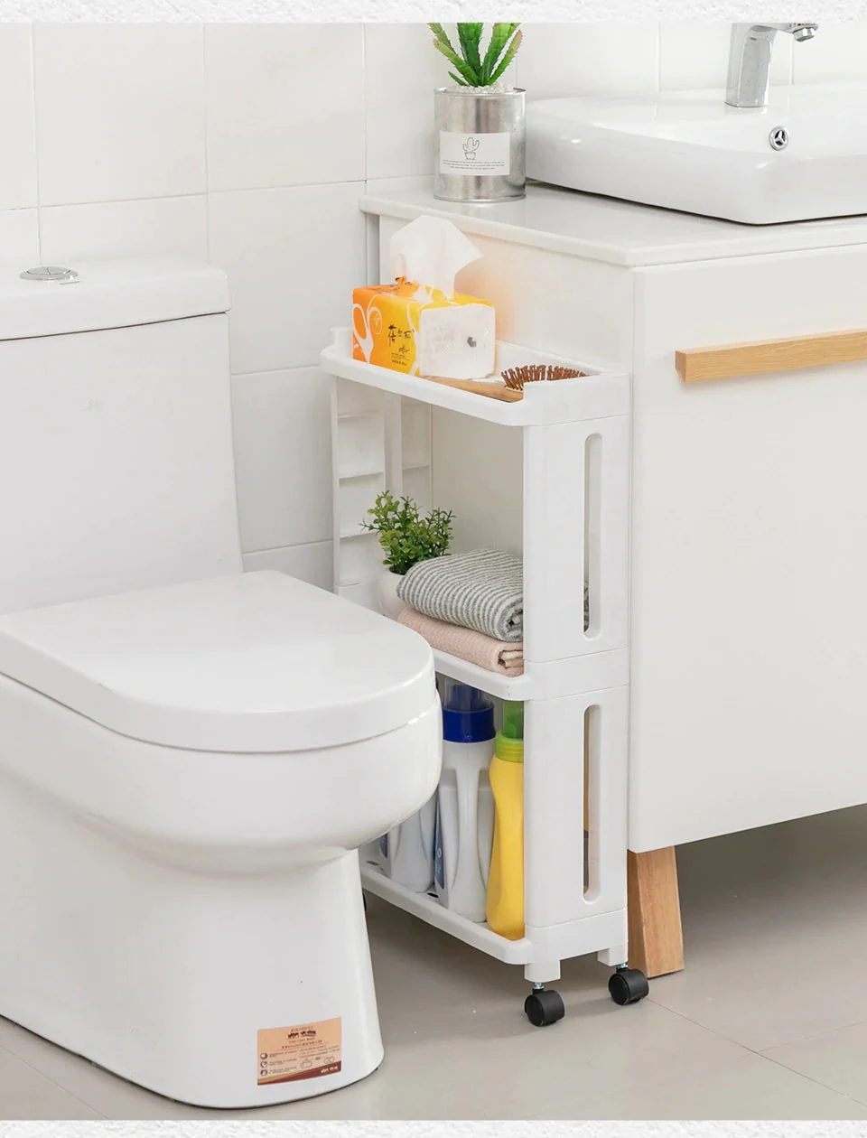 Slim Home Garden Storage Rack with Wheels - Image 2