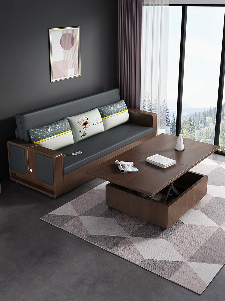 Sofa Bed With Liftable and Expandable Coffee Table - Image 5