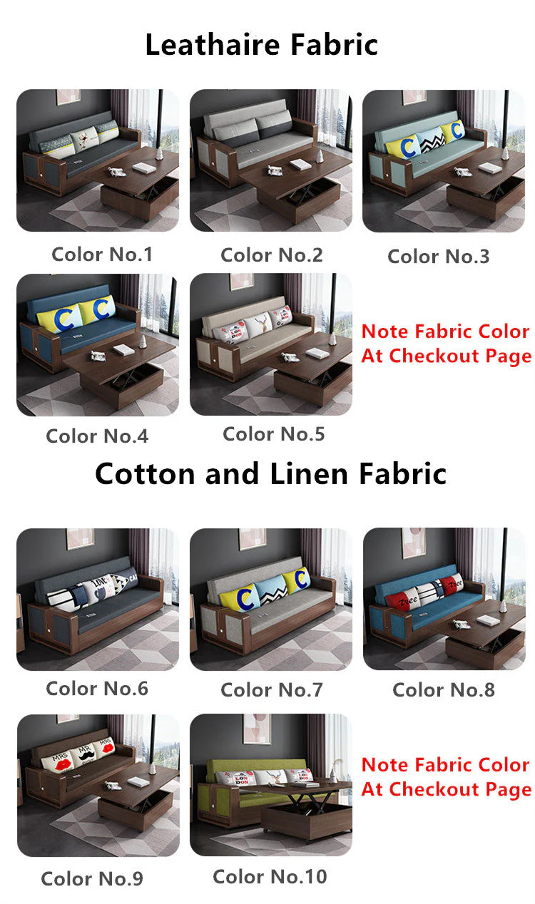 Sofa Bed With Liftable and Expandable Coffee Table - Image 7