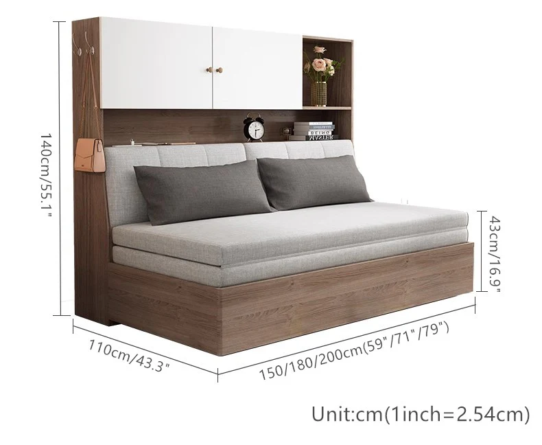 Sofa Bed With Underneath Storage and Book Shelf - Image 10