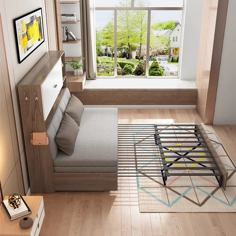 Sofa Bed With Underneath Storage and Book Shelf - Image 3