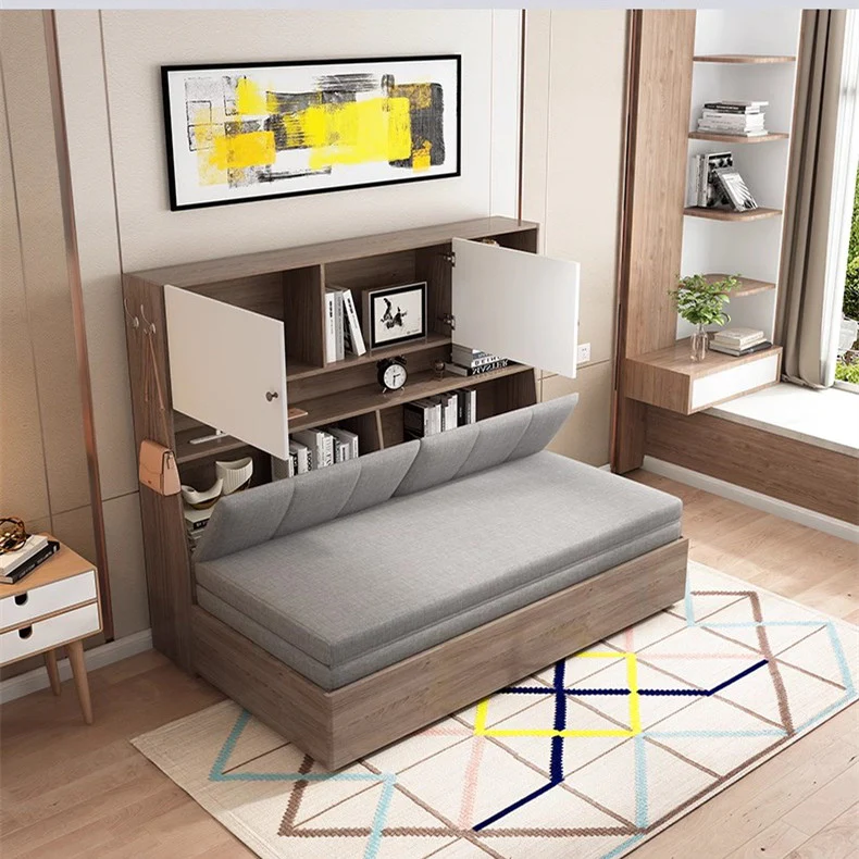 Sofa Bed With Underneath Storage and Book Shelf - Image 6