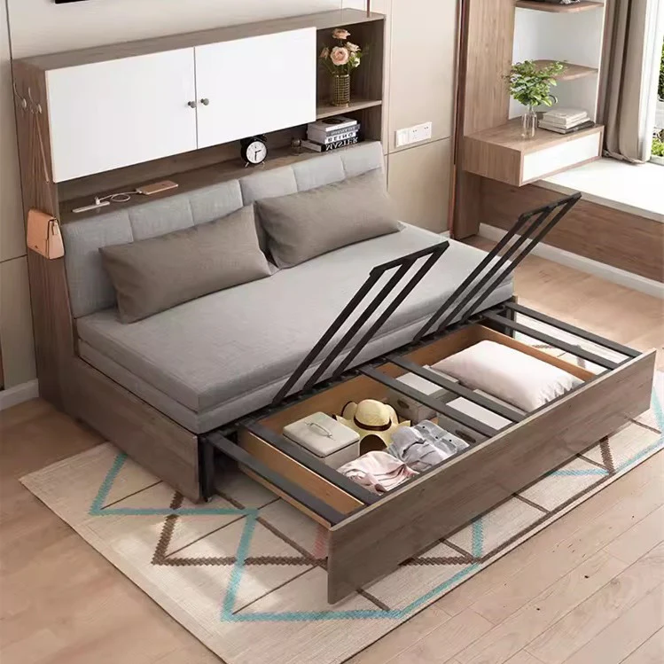 Sofa Bed With Underneath Storage and Book Shelf - Image 7