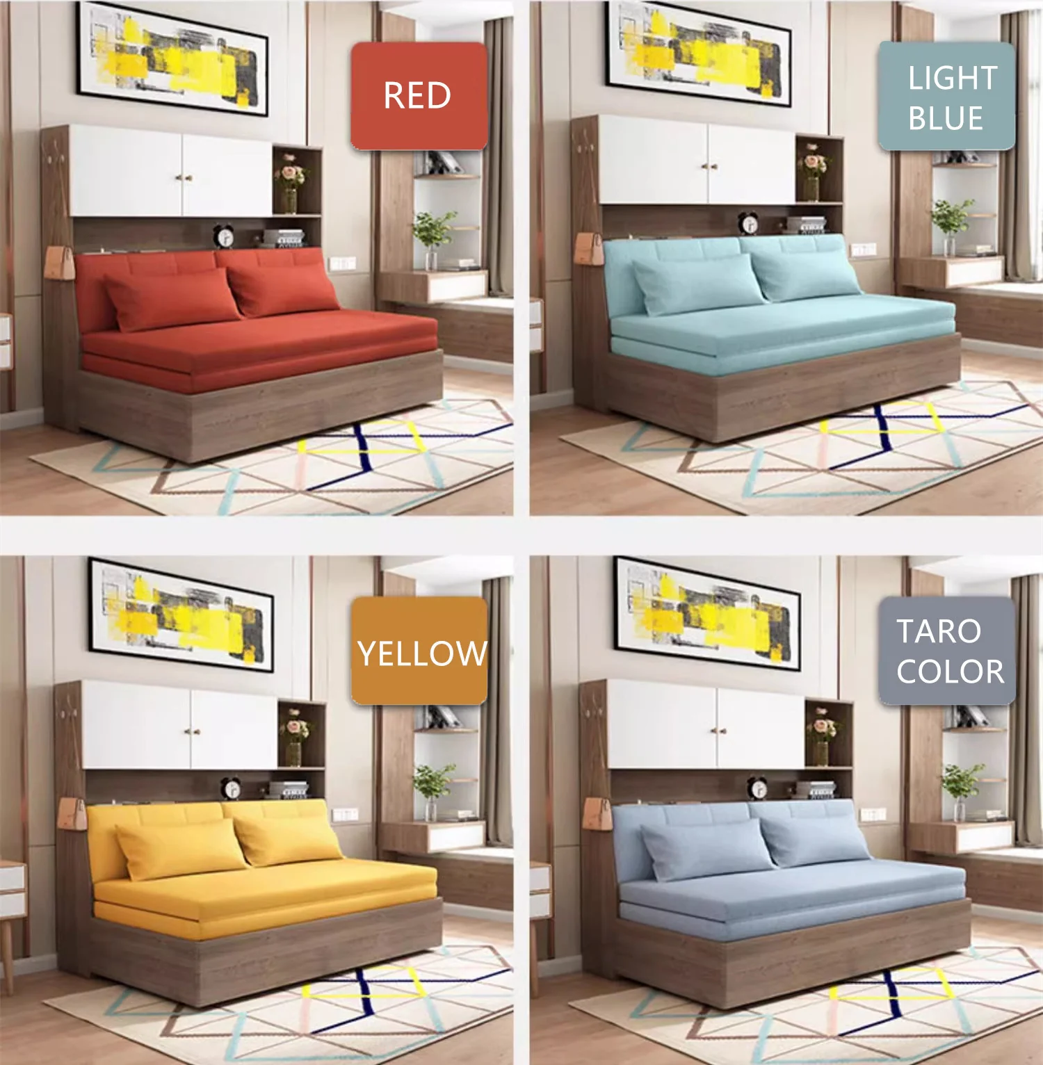 Sofa Bed With Underneath Storage and Book Shelf - Image 9