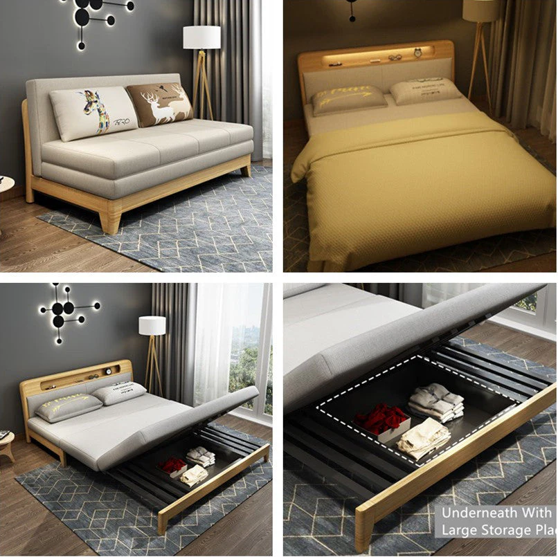 Sofa Bed With Underneath Storage and Night Light