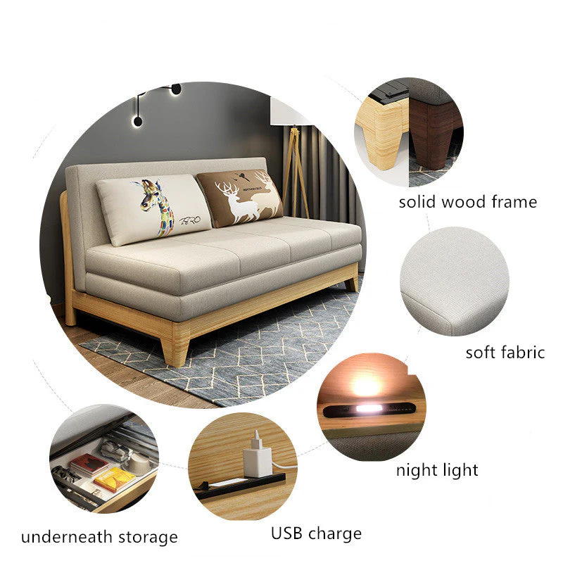 Sofa Bed With Underneath Storage and Night Light - Image 7