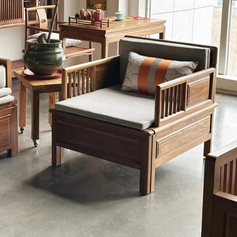 Solid Elm Wood Loveseat Arhat Day Bed with Underneath Storage - Image 2