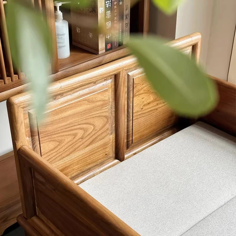 Solid Elm Wood Loveseat Arhat Day Bed with Underneath Storage - Image 8
