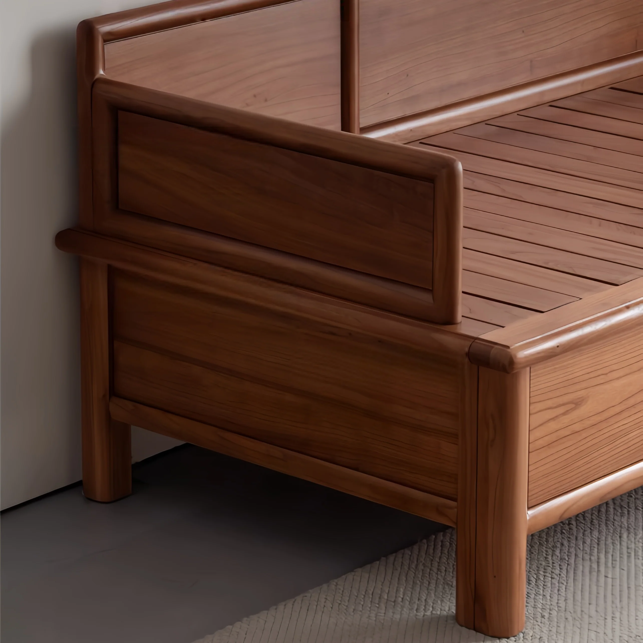 Solid Wood 3-In-1 Arhat Bed with Underneath Storage Drawers - Image 13