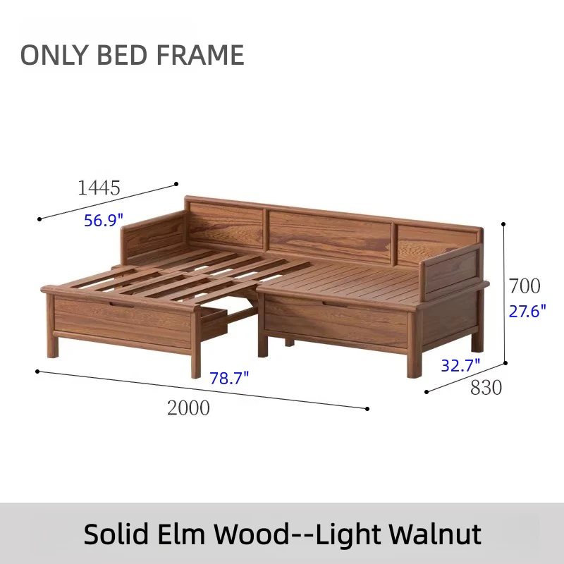 Solid Wood 3-In-1 Arhat Bed with Underneath Storage Drawers - Image 18