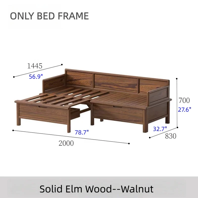 Solid Wood 3-In-1 Arhat Bed with Underneath Storage Drawers - Image 19